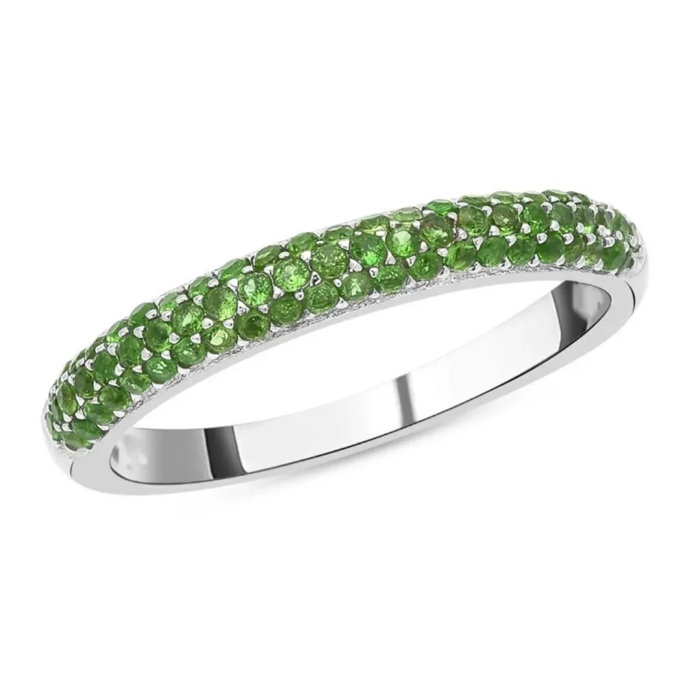 Chrome Diopside Half Band Ring